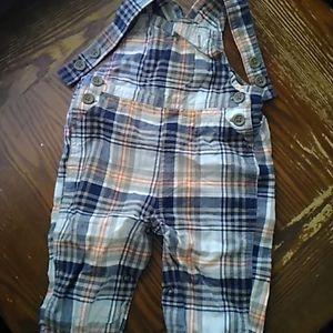 Boys plaid overalls